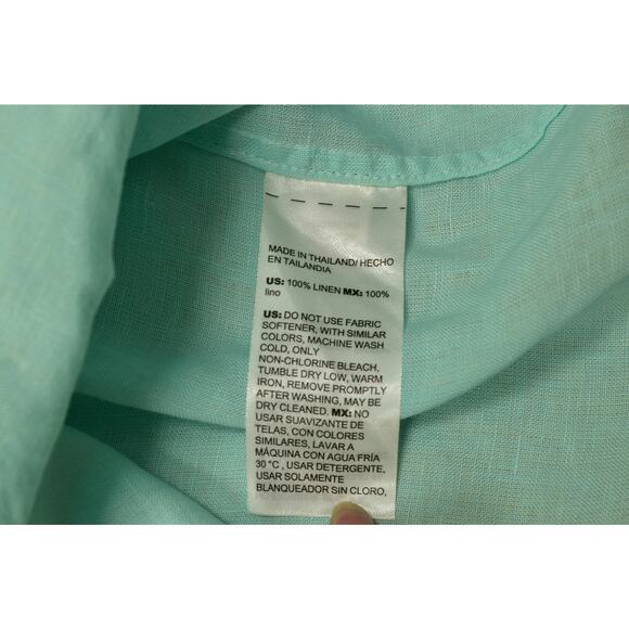 Chico's Plus Size 4 (US 20) Linen Sleeveless Top Tie Front Blouse Mint Green - Picture 5 of 8